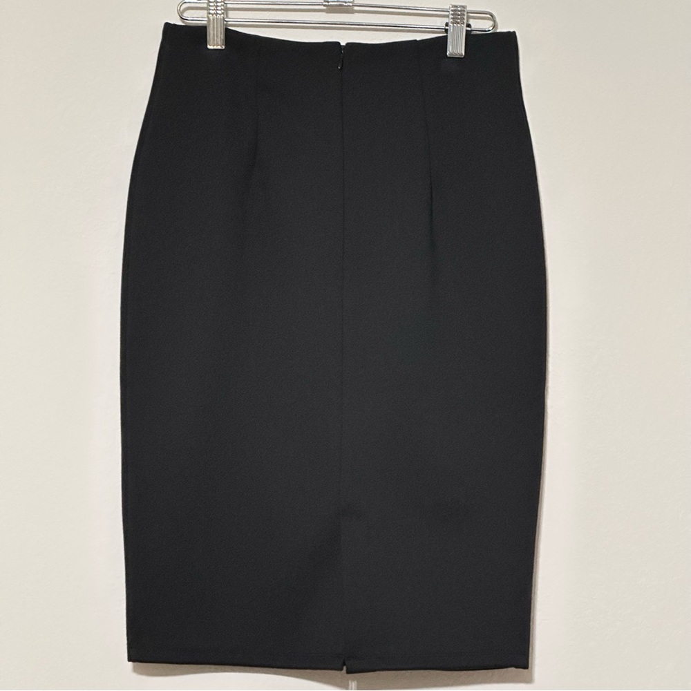 NEW! Black Swan Classic Black Pencil‎ Skirt With Leather Details  Size 27 NWT - Picture 4 of 9